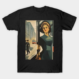 A Woman and a Tram 008 -Soviet realism - Trams are Awesome! T-Shirt